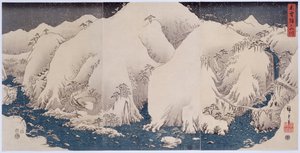 Berge und Flüsse von Kiso, 1857 von Ando or Utagawa Hiroshige