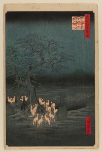 Silvester-Fuchsfeuer am Wechselbaum, Oji von Ando or Utagawa Hiroshige