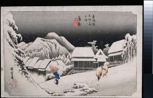 Nachtschnee, Kambara, aus der Serie "Die dreiundfünfzig Stationen des Tokaido"