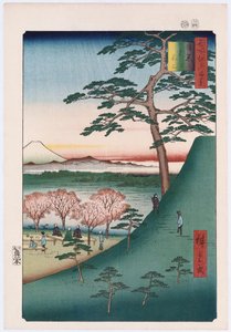 „Original Fuji, Meguro“, aus der Serie „Hundert Ansichten berühmter Orte in Edo“ von Ando or Utagawa Hiroshige