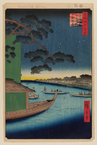 Kiefer des Erfolgs und Oumayagashi, Asakusa-Fluss von Ando or Utagawa Hiroshige