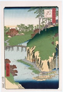 Fluss der Wasserfälle, Oji, aus der Serie "Hundert Ansichten berühmter Orte in Edo" von Ando or Utagawa Hiroshige