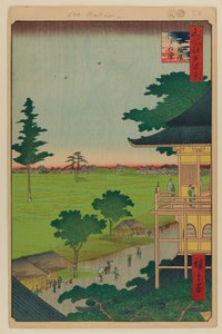 Spiralhalle, Fünfhundert Rakan Tempel von Ando or Utagawa Hiroshige