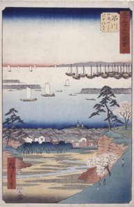 Station 2, Shinagawa von Ando or Utagawa Hiroshige