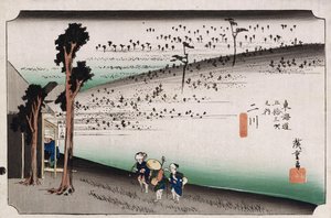 Das Affenplateau, Futagawa", aus der Serie "Die dreiundfünfzig Stationen des Tokaido" von Ando or Utagawa Hiroshige