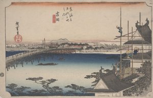 Toyokawa-Brücke von Ando or Utagawa Hiroshige