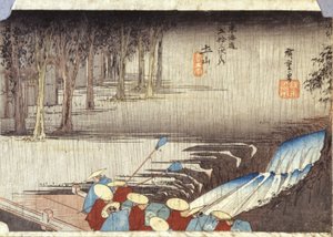 Tsuchiyama, Frühlingsregen von Ando or Utagawa Hiroshige