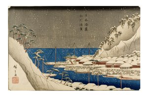 Uraga im Schnee, Edo-Periode von Ando or Utagawa Hiroshige