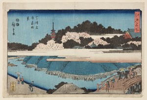 Ansicht vor dem Zōjō-ji-Tempel in Shiba von Ando or Utagawa Hiroshige