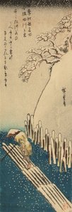 Winterlicher Schnee am Sumida-Fluss, aus der Serie Berühmte Orte in Edo in den vier Jahreszeiten
