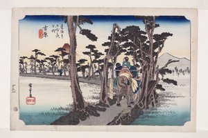 Yoshiwara: Berg Fuji auf der linken Seite (Yoshiwara, hidari Fuji) von Ando or Utagawa Hiroshige
