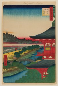 Zojoji-Pagode und Akabane von Ando or Utagawa Hiroshige