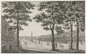 Ansicht des französischen Lagers auf dem Malieveld in Den Haag zur Feier der Thronbesteigung von Ludwig Napoleon