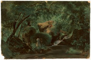 Waldinneres mit einem Maler, Civita Castellana von André Giroux