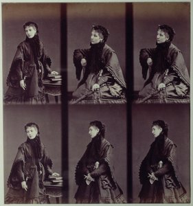 Porträt von Sarah Bernhardt (1844-1923) in Stadtbekleidung von Andre Adolphe Eugene Disderi