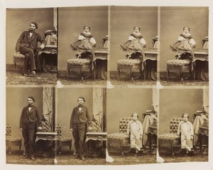 Porträts sitzend: Docteur Magnan und sein Sohn und seine Tochter, ca. 1861 von Andre Adolphe Eugene Disderi