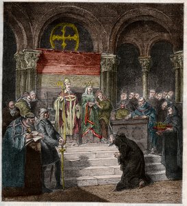 Kaiser Heinrich IV. (1050-1106) zu Füßen von Papst Gregor VII. (1020-85) von Andre Cluysenaar