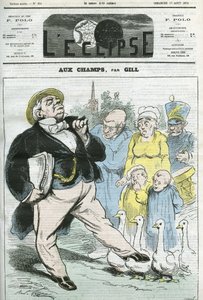 Karikatur „Aux Champs“. Titelblatt in „L