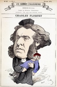 Karikatur von Charles Floquet (1828-1896), Anwalt und Präsident des Rates zwischen 1888 und 1889. Er verwundete General Boulanger in einem Duell, dessen Ideen er bekämpfte. Zeichnung von Gill in „Die Männer von heute“. von Andre Gill