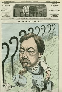 Karikatur von Francois Cesaire de Mahy (1830-1906), französischer Arzt, Journalist und Politiker. Titelblatt in "L