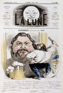 Karikatur von Gustave Courbet - Illustration von Andre Gill (1840-1885) in „La Lune“ vom 09.06.1867