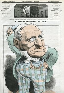Karikatur von Henri Monnier (1799-1877), französischer Dramatiker, Karikaturist, Schauspieler. Titelblatt in „L