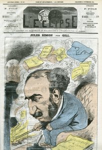 Karikatur von Jules Simon (1814-1896), Politiker, Philosophiehistoriker, Philosoph, französischer Essayist. Titelblatt in „L