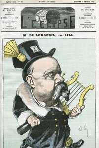 Karikatur von Viscount de Lorgeril, französischer Politiker. Titelblatt in „L
