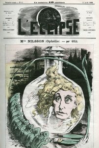 Christine Nilsson in der Rolle der Ophelie (1843- um 1880) schwedische Opernsängerin. Cover in „L