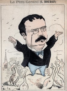 Elphege Boursin (1836-1891) Journalist, politischer Essayist, Schriftsteller und Historiker - Karikatur von Andre Gill in „Les Hommes d