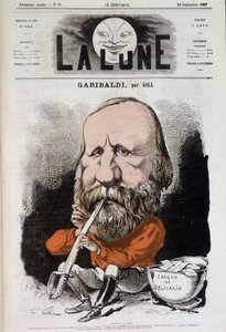 Giuseppe Garibaldi (1807-1882), Hymne an den Frieden - von Gill, in „The Moon“ vom 22.09.1867