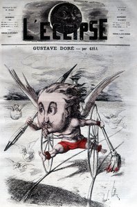 Gustave Doré. Französischer Zeichner und Maler (1832 bis 1883). Karikatur von DeGill. Die Sonnenfinsternis.