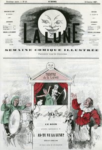 Haben Sie den Mond gesehen? im Theater des Mondes in Paris. Karikatur von Gill, in „La Lune“, 13. Januar von Andre Gill