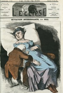 Illustration der bald verschuldeten Republik gegenüber Preußen, Adolphe Thiers (1797-1877), Präsident der Republik, nimmt seinen Puls. Titelblatt in „L