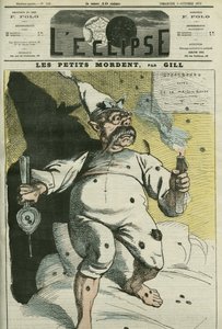 Die Kleinen beißen, Karikatur von Wilhelm I. (1797-1888), König von Preußen und Kaiser von Deutschland