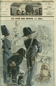 Am Tag der Toten, Napoleon III (1808-1873) wurde vor einer Skelettversammlung für die Niederlage von Sedan gerichtet. Cover in „L