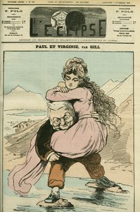 Porträt von Adolphe Thiers (1797-1877), französischer Historiker und Politiker, dargestellt in „Paul et Virginie“ (die Republik). Titelbild in „L