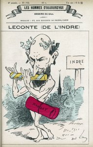 Porträt von Alfred Leconte (1824-1898), französischer Apotheker, Dichter, Liedermacher und Politiker, er war Abgeordneter des Indre von 1876 bis 1898. Karikatur von Gill, Paris von Andre Gill