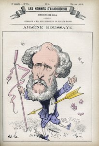 Porträt von Arsene Houssaye (1815-1896), französischer Schriftsteller. Karikatur von Gill, Paris