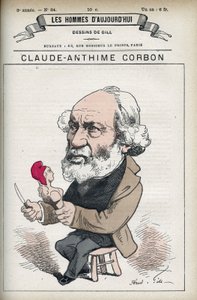 Porträt von Claude Anthime Corbon (1808-1891), französischer Senator. Karikatur von Gill in „The Men of Today“ von Andre Gill