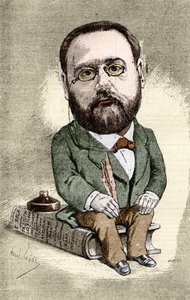 Porträt von Emile Zola (1840-1902) französischer Schriftsteller. Karikatur von Andre Gill für die Illustre Welt.
