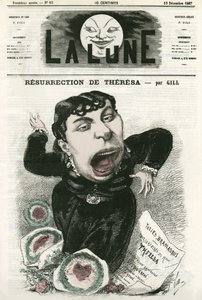 Porträt von Emma Valladon genannt Theresa (1837-1913), französische Operettensängerin. Karikatur von Gill, in „La Lune“, 15. Dezember von Andre Gill
