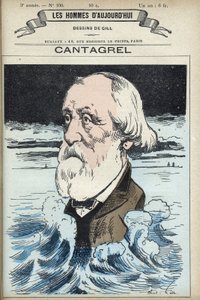 Porträt von Felix Francois Jean Cantagrel (1810-1887), Schriftsteller, Stadtrat und Abgeordneter von Paris. Karikatur von Gill, Paris.