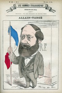 Porträt von Francois Allain-Targe Allain Targe (1832-1902), französischer Anwalt, Richter, Journalist und Politiker, er war Innenminister und Finanzminister im Kabinett Gambetta. Karikatur von Gill, Paris.