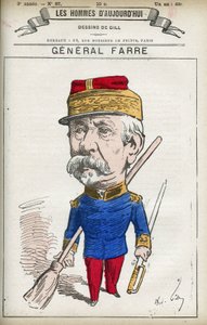 Porträt von Jean Joseph Frederic Albert Farre (1816-1887), französischer Soldat, er wurde 1870 zum General und Kriegsminister ernannt. Karikatur von Gill, Paris. von Andre Gill