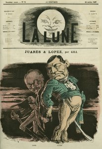 Porträt von Juares und Lopez. Karikatur von Gill, in „La Lune“, 28. Juli von Andre Gill