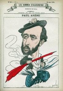 Porträt von Paul Arène (1843-1896), französischer Dichter und Schriftsteller. Karikatur von Gill, Paris von Andre Gill