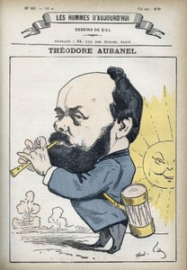 Porträt von Théodore Aubanel (1829-1886), französischer Drucker und provenzalischer Dichter. Karikatur von Gill, Paris