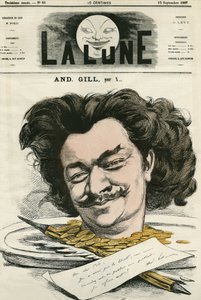 Selbstporträt von Louis-Alexandre Gosset de Guines, genannt André Gill (1840-1885), französischer Karikaturist. Karikatur von Gill, in „The Moon“, 15. September von Andre Gill