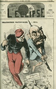 Schuhe Nationales, Otto von Bismarck (1815-1898) tauscht seine Stiefel gegen die Holzschuhe der Mosel. Cover in „L